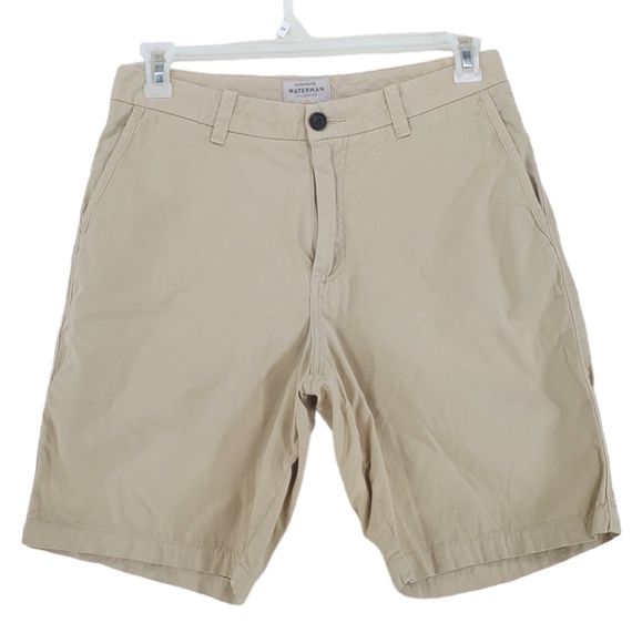 Quiksilver Other - Quicksilver Waterman Secret Seas Beige Shorts Twill Mid Rise Mens 30 (31x9)